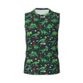 thumbnail image 6 of Lsque Dino Christmas Party Print Men's Cotton Blend Sleeveless Muscle Shirts (S-3XL)- Moisture Wicking, Odor Protection, UPF 30+,Medium, 6 of 8