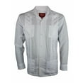 thumbnail image 3 of NEW GUAYABERA MEN MEXICAN CUBAN BARTENDER WEDDING LONG SLEEVE CASUAL DRESS SHIRT (M, Red), 3 of 36