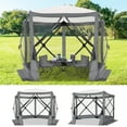 thumbnail image 3 of COBIZI 10x10 Pop up Gazebo Screen Tent Screen House for Camping,5 Sided Pop-up Camping Canopy Shelter Tent with Mesh Windows,Portable Outdoor Quick-set Hub Tent with Carrying Bag&Ground Stakes,Gray, 3 of 11