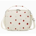 thumbnail image 2 of TOUMENY Strawberry Insulated Lunch Bag Corduroy, Cute Cooler Tote with Adjustable Strap for Work Picnic, Portable Food Container for Meals Snacks Drinks, 2 of 7