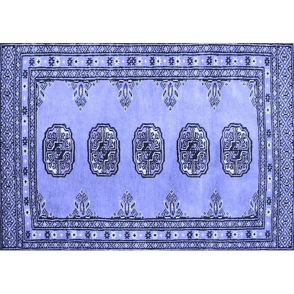 Ahgly Company Indoor Rectangle Southwestern Blue Country Area Rugs, 8' x 10'
