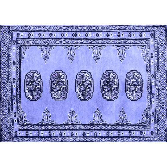 Ahgly Company Indoor Rectangle Southwestern Blue Country Area Rugs, 5' x 7'