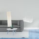 thumbnail image 2 of Lámpara De Pie De Papel Con Pantalla, Estantes Flotantes Y Cesta Organizadora De Alambre Metálico Para Sala De Estar, Cocina Y Baño., 2 of 8