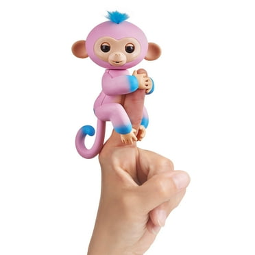 Fingerlings 2Tone Monkey - Candi (Pink with Blue accents) - Interactive Baby Pet - By WowWee