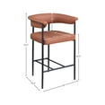 thumbnail image 3 of Meridian Furniture Malin Cognac Vegan Leather Counter Stool (Set of 2), 3 of 8