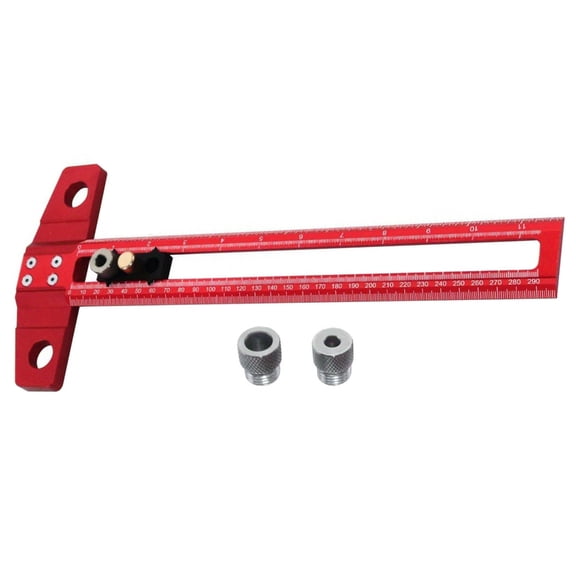 Aluminum T Square Ruler with Double Metric/Inches Scale Multifunction T Shape Ruler for Precisions Drafting & Measurement