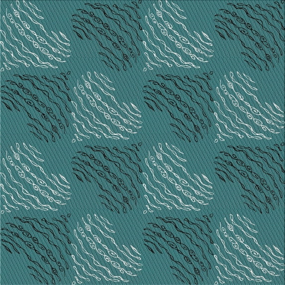 Ahgly Company Machine Washable Indoor Square Transitional Macaw Blue Green Area Rugs, 4' Square