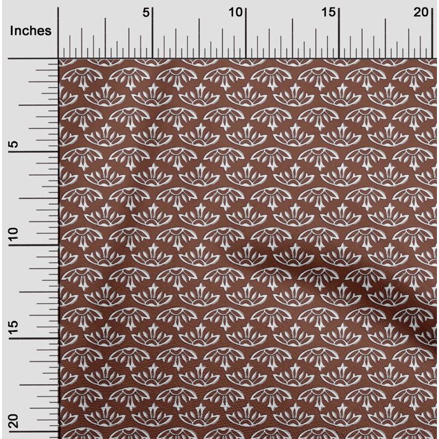 oneOone Cotton Poplin Fabric Floral Block Print Fabric BTY 42 Inch Wide