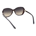 thumbnail image 4 of Womens Floral Jewel Hinge Dimensional Bevel Cut Butterfly Sunglasses Tortoise - Brown, 4 of 4
