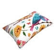thumbnail image 3 of Naloa Flowers Birds And Butterflies Pillowcase, Throw Pillowcase, Wrinkle-Free, Stain-Resistant with Hidden Zipper for Bedroom Sofa - 16"x24", 3 of 9