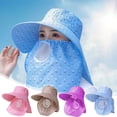 thumbnail image 1 of Weekly Deals! Gspmoly Ladies' Outdoor Large Brims Sun Protection Face Covering Cycling Neck Protection Labor Breathable Sun Hat Weekly Deals, 1 of 6