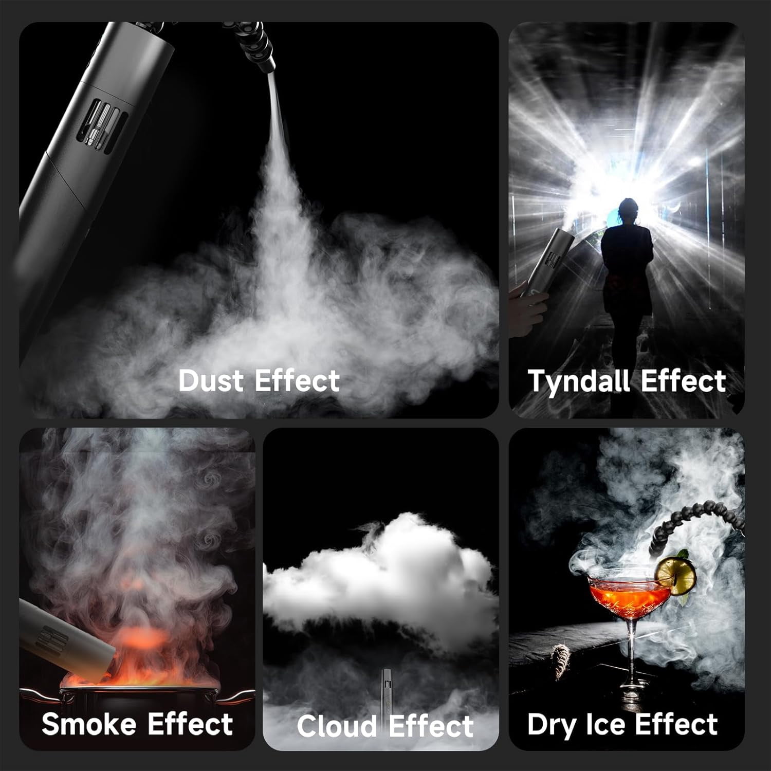 CF5 Portable Fog Machine, 40W Mini Handheld Smoke Machine for Photography with Remote Control, Small Fogger Haze Maker for Indoor Outdoor Halloween Party Cosplay, Rechargeable Fog Machine