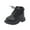 Black, variant on 2025 Toddler Boys Girls Shoes 1-6 Years Steel Toe Booties British Style Knitted Elasticated Trendy Lace-Up Non-Slip Comfortable Booties White
