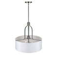 thumbnail image 3 of Tama 3-Light Brushed Nickel Drum Pendant with White Fabric Shade - Brushed Nickel, 3 of 4
