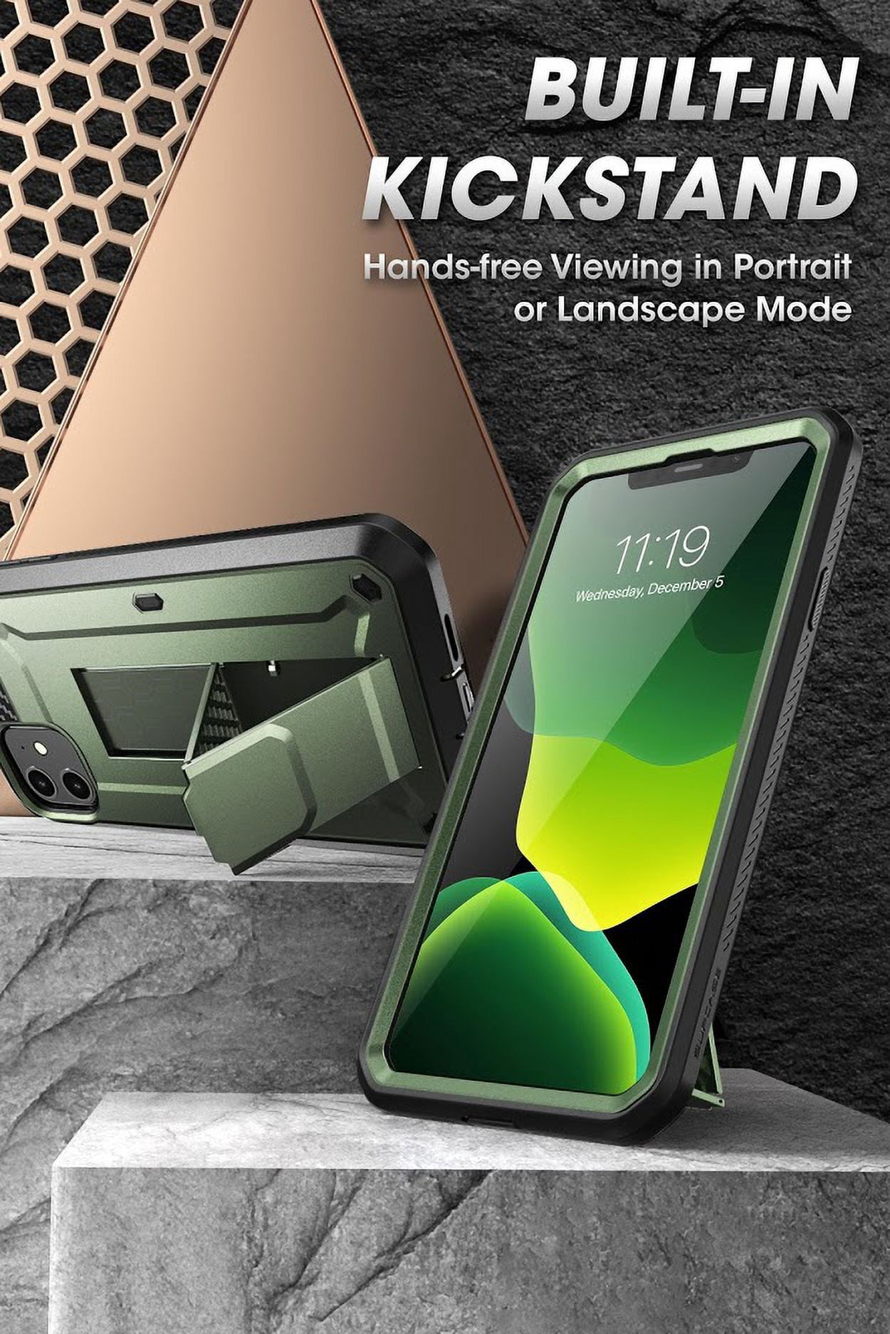 SUPCASE Unicorn Beetle Pro Series Case Designed for iPhone 11 6.1 Inch (2019 Release), Built-in Screen Protector Full-Body Rugged Holster Case (Guldan)