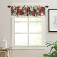 thumbnail image 2 of Red Blue Christmas Kitchen Valances for Windows 60x18 Inch Kitchen Curtains Valances Rod Pocket Xmas Botanical Poinsettia Balls Bathroom Window Valances for Window Treatment Decor, 2 of 6