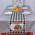 thumbnail image 4 of Table Runner Dresser Scarves 60 Inch Long, Farm Wooden Plank and Watermelon Linen Dining Table Runners White and Black Checker Tabletop Scarf for Wedding Holiday Party Kitchen, 4 of 7