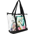 thumbnail image 4 of 1pc Clear Bag, Beach Bag, Pvc Tote Bag - Zipper Closure & Long Shoulder Strap & Fabric Trimming, Large Capacity Hand Bill Shoulder Bag for Travel and Commuting, 4 of 7