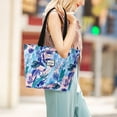 thumbnail image 3 of HAWEE Shoulder Tote Bag with Zipper for Women Inside Mesh Pocket Heavy Duty Casual Handbag Purse Outdoors, Palm Leaf, 3 of 7