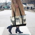 thumbnail image 4 of FORMRS Canvas Laptop Tote Bag for Women with 15.6" Computer Compartments Shoulder Handbag, Blue Cute Cats, 4 of 7