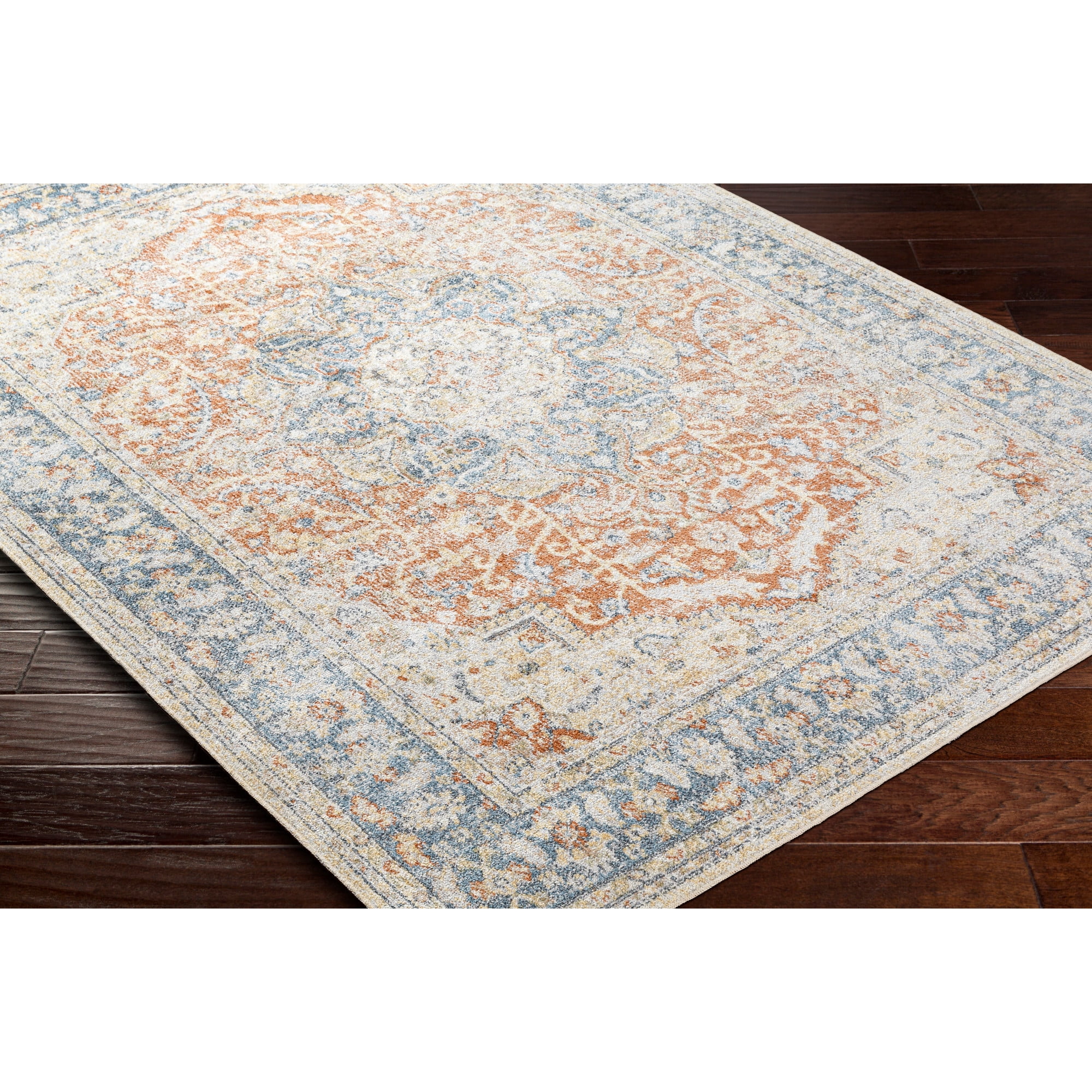 Artistic Weavers  Light Blue/Brown 2'6" x 8'  Machine Washable Runner Area Rug