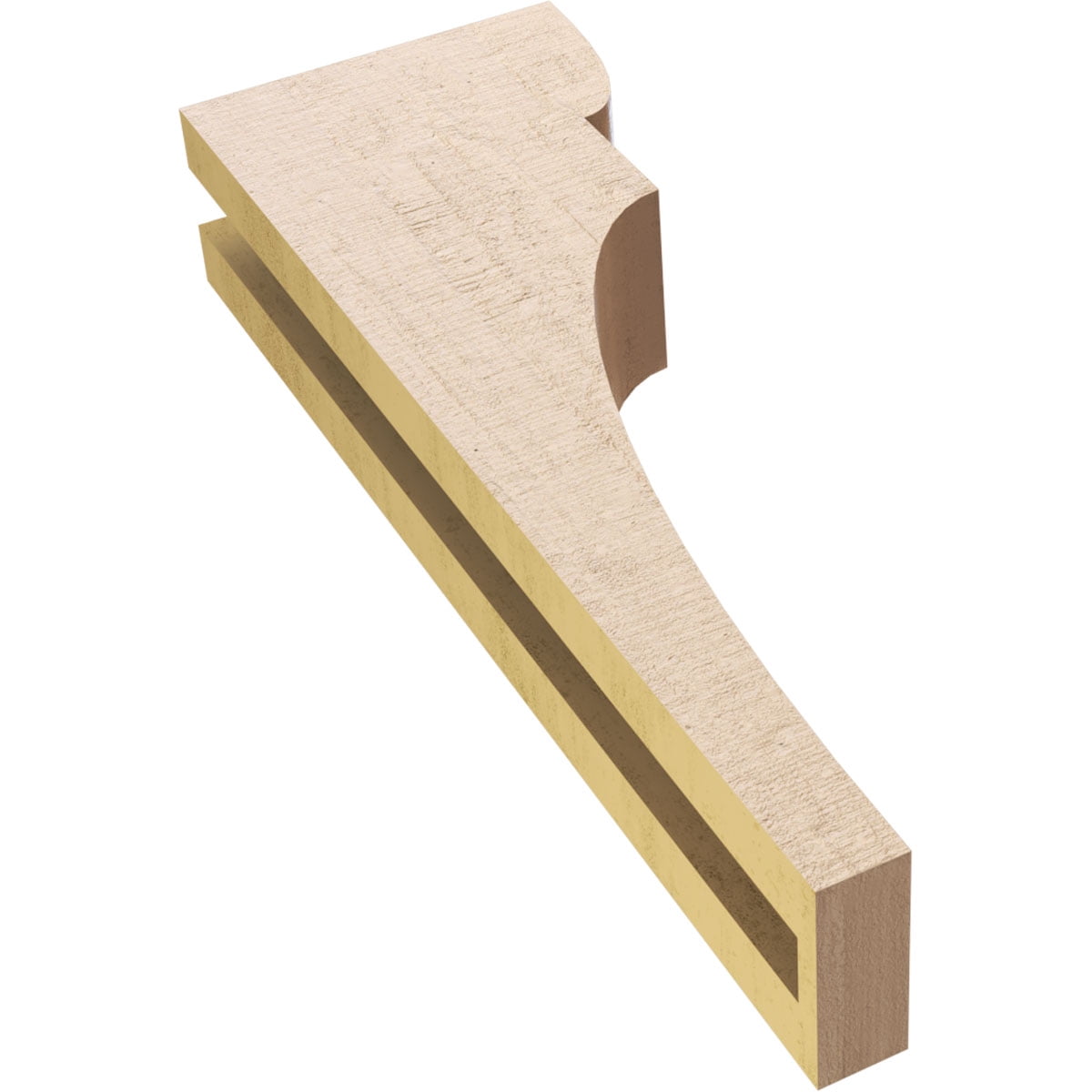 3"W x 6"D x 18"H Thin Yorktown Rough Cedar Woodgrain TimberThane Corbel, Primed Tan