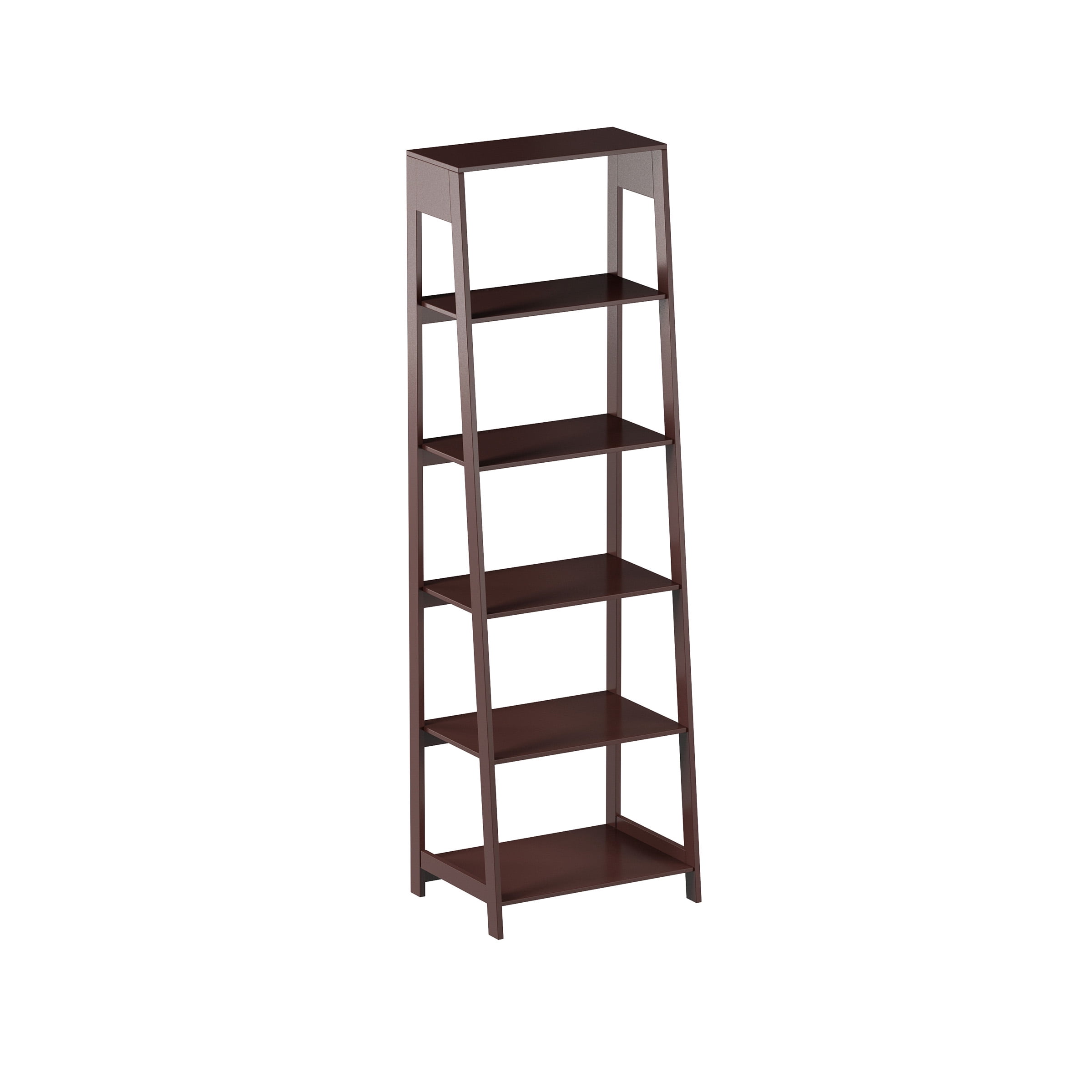 Somerset Home Freestanding Ladder Shelves, 5 Tier Stand (Brown)
