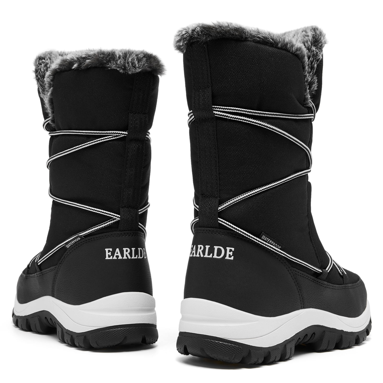 Snow Boots for Women Waterproof Outdoor Hiking Shoes Winter Warm Mid Calf Boots
