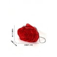 thumbnail image 6 of Women’s Red Rose Clutch Purse, Floral Evening Bag with Chain Strap, 6 of 8