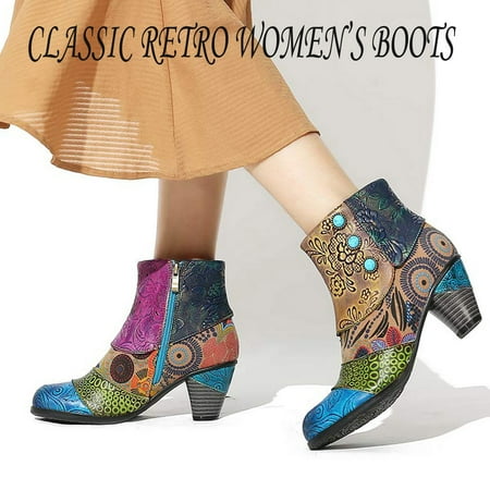 

New Classic Retro Fashion Hand Stitched Craft Fashion Short Women s Boots