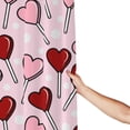 thumbnail image 6 of DouZhe Red Pink lollipop Hearts Pattern Shower Curtain, Waterproof Bath Curtains for Bathroom Decorations, 72 x 72 inches, 6 of 7