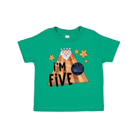 

Inktastic I m Five Bowling Ball and Pins 5th Birthday Gift Toddler Boy or Toddler Girl T-Shirt
