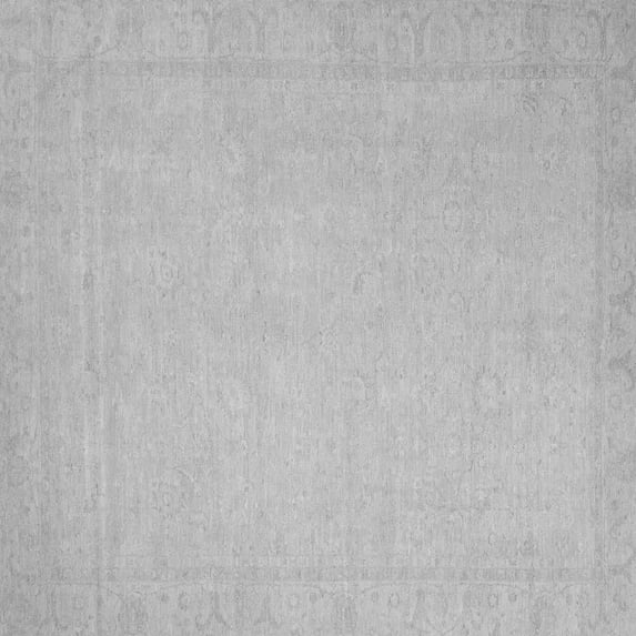 Ahgly Company Indoor Square Abstract Gray Modern Area Rugs, 7' Square