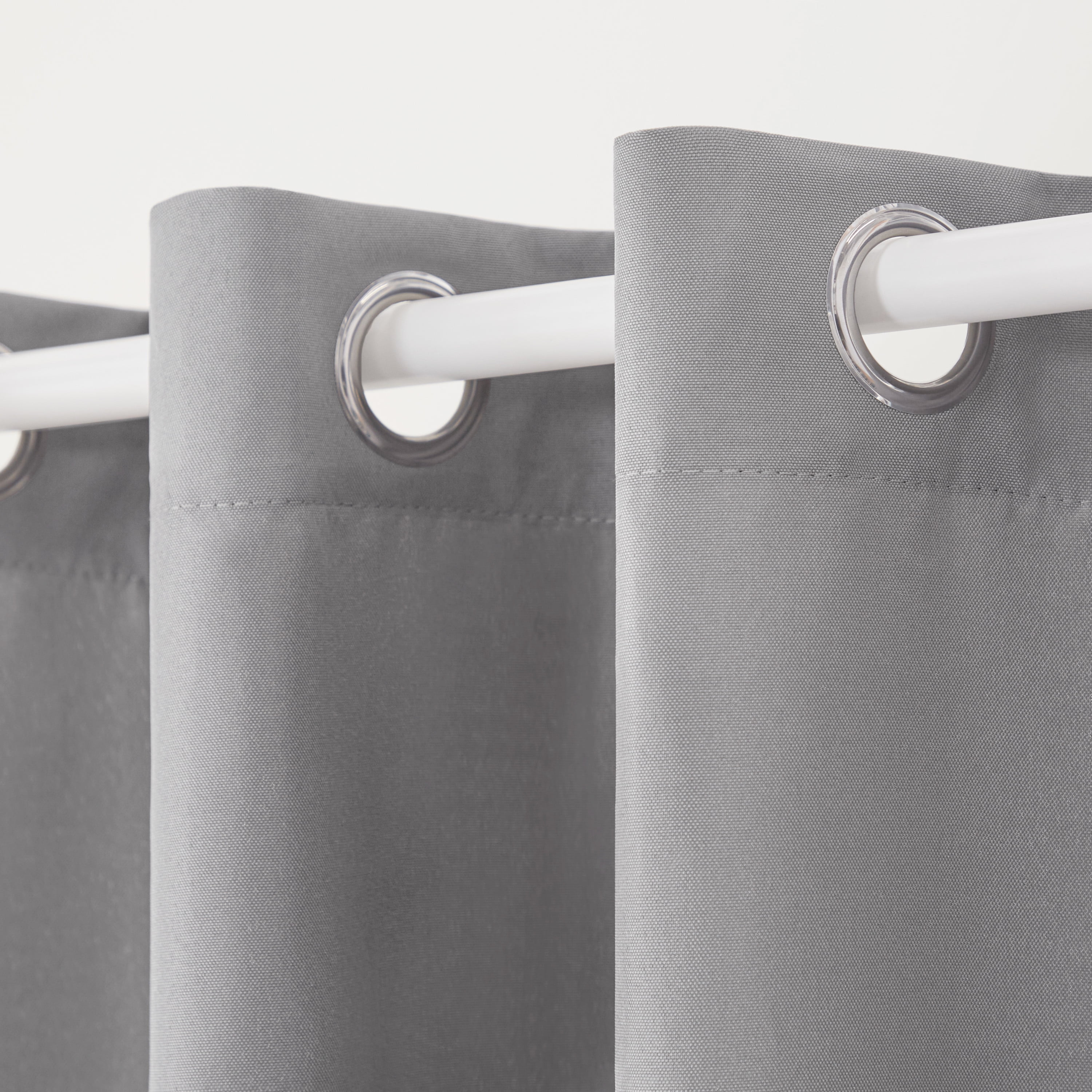 TOWN & COUNTRY BASICS Cabana Solid Heavyweight Indoor Outdoor Curtains, Light Filtering Opacity with Grommet Top, Water Repellent, 2-Pack Set, 54"x84", Medium Grey
