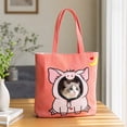 thumbnail image 5 of BingTong Cute Pig‑Shaped Pet Carrier Tote Bag,Soft Canvas Small Pet Shoulder Handbag,Breathable Opening Design,Travel Carrier for Small Cats Puppies,Outdoor Walking Shopping Daily,Pig, 5 of 6