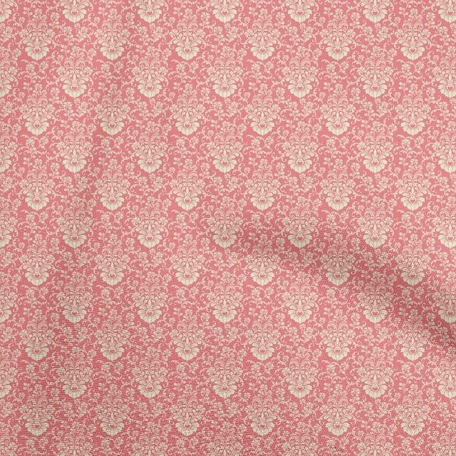 oneOone Rayon Medium Pink Fabric Toile Dress Material Fabric Print Fabric By The Yard 56 Inch Wide
