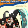 thumbnail image 5 of Rooster and Floral Black Pattern 17" School Backpacks for Teens,Waterproof Oxford Fabric,S-Shape Padded Straps for School,Travel,Hiking,Camping, 5 of 6