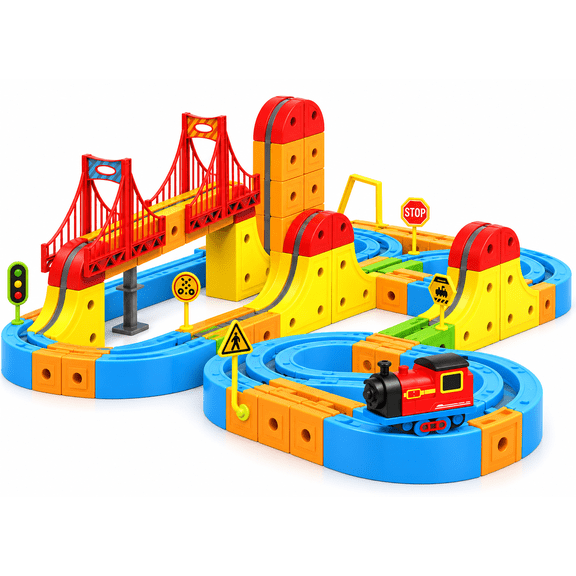 3D Magnetic Track Car STEM Toy Set, 155 Pcs, Kids Ages 3