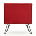thumbnail image 5 of Red Velvety Soft Upholstered Polyester Accent Chair Black Metal Legs, 5 of 5