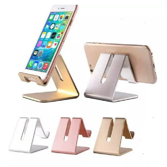 1-Pack Cell Phone Desk Stand Holder – Aluminum Desktop Portable Universal Stand for Smartphones & Tablets TIKA