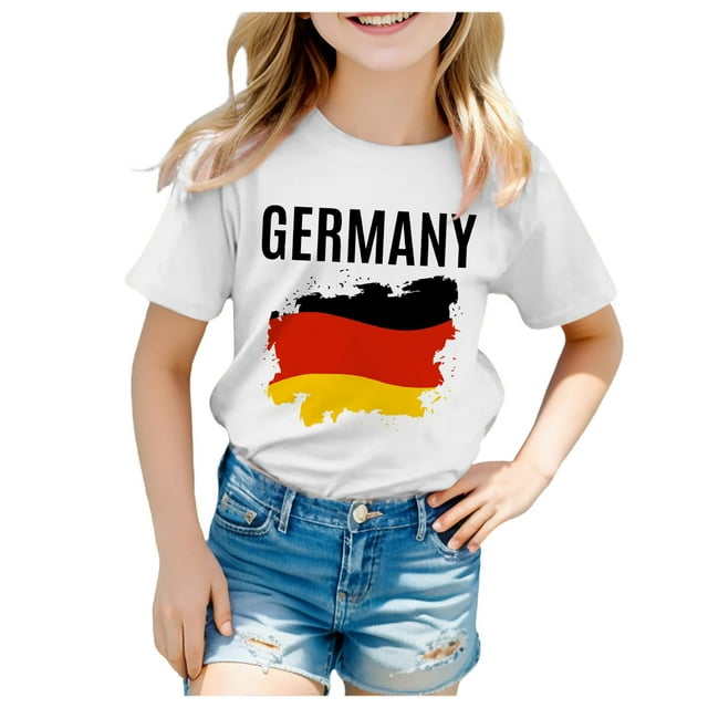 2DXuixsh T-Shirt Col Rond pour Filles Manches Courtes Tee Été Sports Ample Décontracté Mignon Imprimé Basique Blanc Taille 150