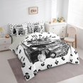 thumbnail image 2 of Homewish High Heels Perfume 7-Piece King Bedding,Classic Leopard Bowtie Print King Bed in a Bag,Gray,Light Gray Reversible, 2 of 8
