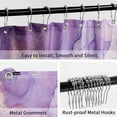 thumbnail image 6 of Purple Marble Shower Curtain, Abstract Lavender Gold Fabric Shower Curtains for Bathroom, Modern Elegant Ombre Watercolor Ink Art Decor Bathroom Curtains Shower Set with Hooks, 72 x 72, 6 of 6