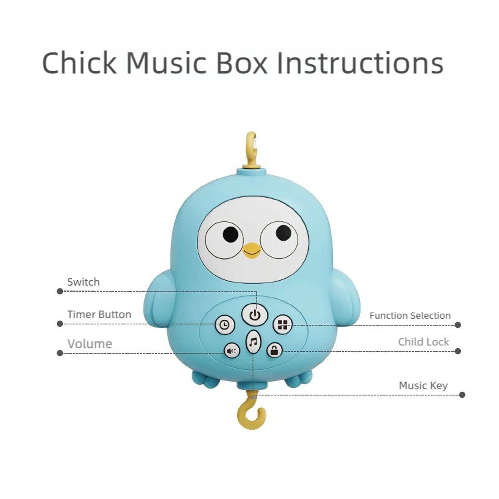 Musical Box Rotating Baby Bed Mobile Visual and Auditory Stimulation Rattle Toy for Newborns Nursery Room Decoration