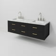 thumbnail image 6 of Castor 60 in W Black Double Bath Vanity, Carrara Marble Top, and Faucet Set, 6 of 11