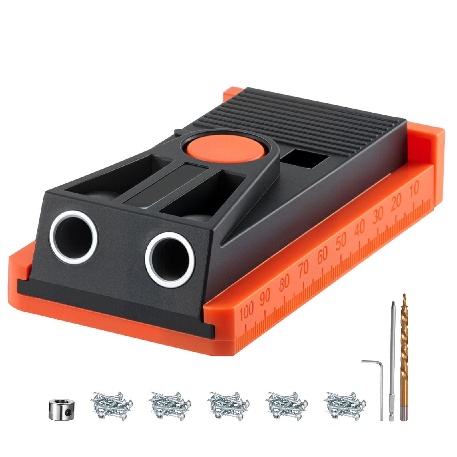 Dranite Pocket Hole Jig Kit, Adjustable 1/2"-1-1/2", w/ Drill Bits & Screws, for Woodworking