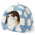 thumbnail image 1 of Camas para Gatos LE SURE Lindas 2 en 1 Cueva para Gatos de Interior Azul, 1 of 7