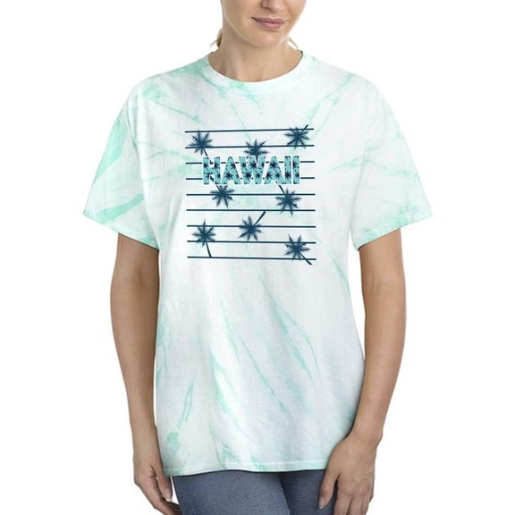 Hawaii Palm Tree Leaves Tie Dye Cyclone Women -Image by Shutterstock, Female XX-Large