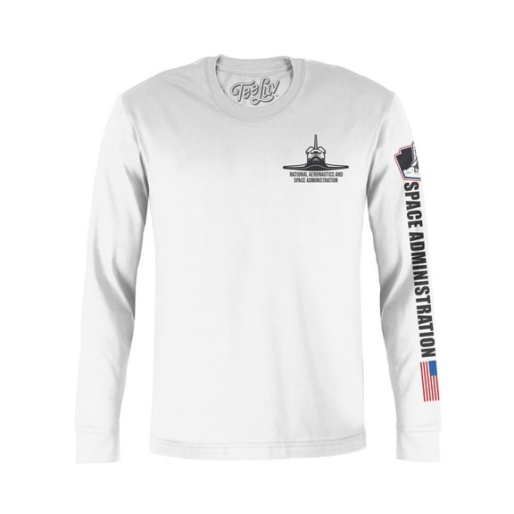 Tee Luv NASA Space Shuttle Worm Logo Long Sleeve Graphic T-Shirt (Men's) (S)