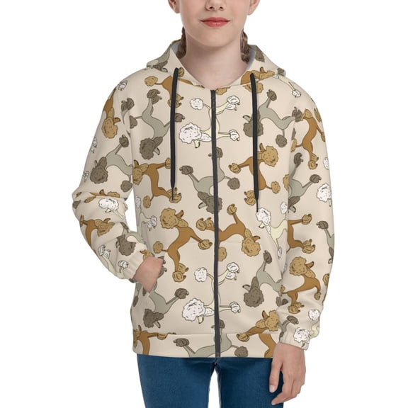 Hoodies for Teen Girls Boys - Cute Poodle Dog Warm Boys' Fashion Zip Up Hoodies & Sweatshirts, Boys Girls Kids Clothes Size 7-8 Youth Pullover with Kangaroo Pocket